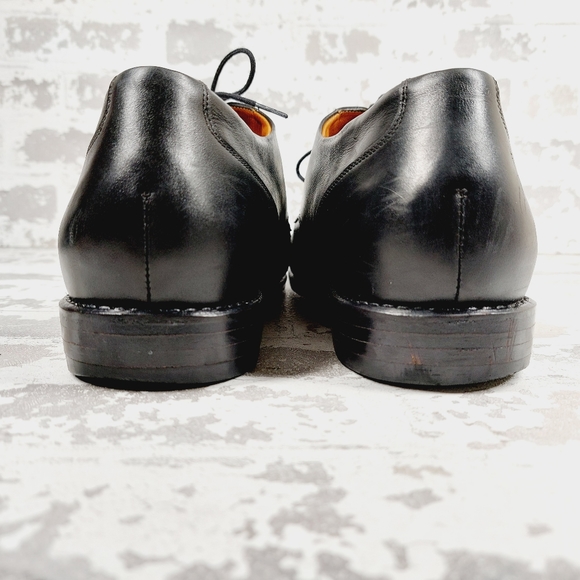 Tauer & Johnson Cap Toe Men's Lace Up Formal Black Leather Dress Shoes V529 - Picture 6 of 13